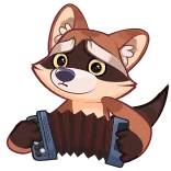 🎹 Waschbär, Tier, Cartoon, niedlich, Aufkleber whatsapp sticker