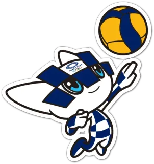 🏐 Miraitowa, Olympic Mascot, Mascot, Olympics, Tokyo 2020, Character, Sports, Volleyball telegram sticker