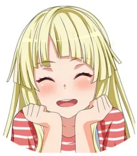 😄 Anime, Fofo, Sorriso, Cabelo loiro, Desenho animado telegram sticker