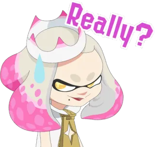 😏 Pearl Splatoon 2 Really? Жемчуг, Splatoon 2, персонаж, видеоигра, саркастичный, вопрошающий whatsapp sticker