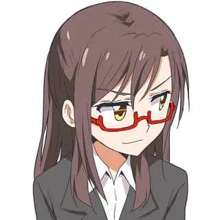 🙄 garota anime, mulher, óculos, escritório, secretária telegram sticker