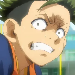 🙂 Anime, Cartoon, Wütend, Schwitzen, Gesichtsausdruck telegram sticker