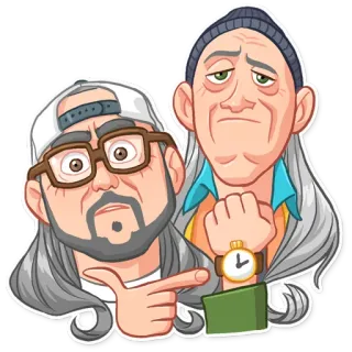⌛️ Jay and Silent Bob 제이 앤 사일런트 밥, 코미디, 영화, 캐릭터, 대마초 흡연자 telegram sticker