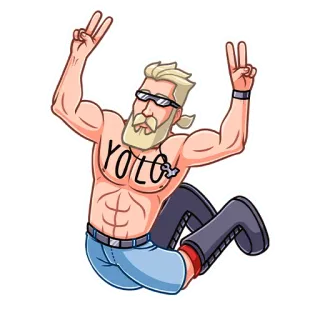 ✌️ YOLO man, yolo, blonde, party, sunglasses, cool whatsapp sticker