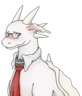 😊 dragón, antropomórfico, gafas, corbata, fantasía, reptil whatsapp sticker