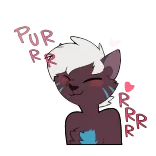 🥰 Purrr แมว, น่ารัก, หัวใจ, เสียงคราง, สติกเกอร์, สัตว์ telegram sticker