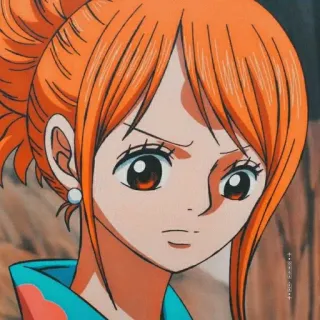 🍊 Nami One Piece Anime, One Piece, Nami, Dessin animé whatsapp sticker