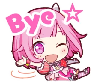 😉 Bye anime, chibi, cute, waving, farewell whatsapp sticker