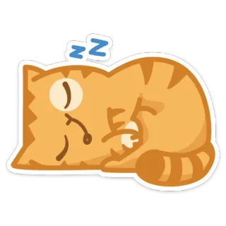 😴 chat, dormir, mignon, dessin animé, animal telegram sticker