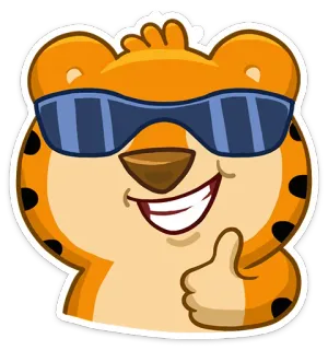 😎 동물, 호랑이, 선글라스, 좋아요, 멋진, 스티커 telegram sticker