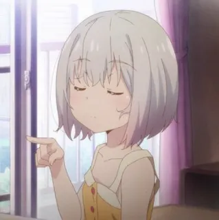 👈 アニメ, 女の子, 指差し, 可愛い, マンガ telegram sticker