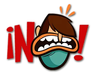 ❌ ¡NO! 不, 抗议, 拒绝, 卡通, 愤怒 telegram sticker