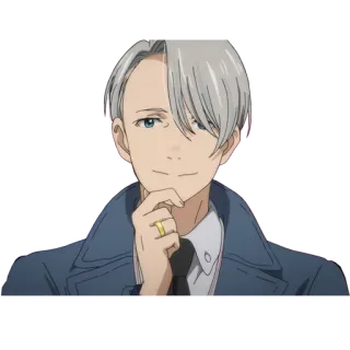 😊 Victor Nikiforov Yuri!!! on Ice Аниме, Фигурное катание, Персонаж, Виктор Никифоров, Yuri on Ice whatsapp sticker