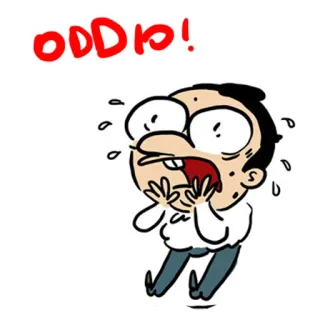 🙄 ODDIO! kreskówka, wyraz, strach, szok, zaskoczenie, włoski telegram sticker