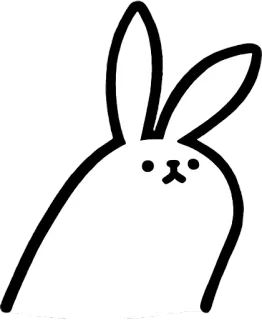 🙂 bunny, animal, cute, sticker, white, rabbit telegram sticker