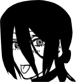 😛 anime, manga, character, monochrome telegram sticker