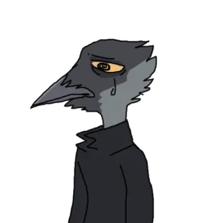 😢 Cartone animato, Uccello, Antropomorfo, Triste, Piangente telegram sticker
