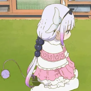 ☁️ Kanna Kamui Miss Kobayashi's Dragon Maid Anime, Kanna, Smok, Słodkie, Dziewczyna, Manga telegram sticker