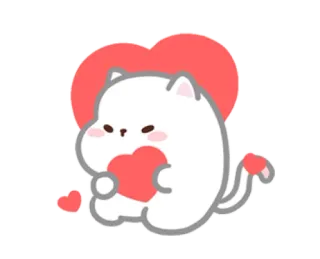 ❤️ Katze, Herz, Liebe, süß, kawaii, Tier, Aufkleber telegram sticker