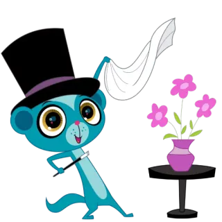 💫 Sunil Nevla Littlest Pet Shop Cartoon, Tier, Magie, Zylinder, Blumen, Magier, Littlest Pet Shop telegram sticker