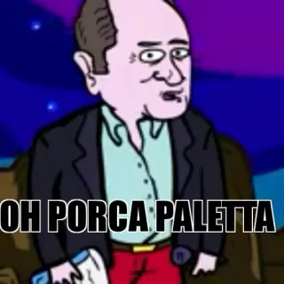😊 OH PORCA PALETTA cartone animato, espressione, italiano, parolaccia, slang telegram sticker