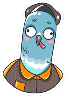 😝 piccione, uccello, cartone animato, adesivo, carino, divertente telegram sticker