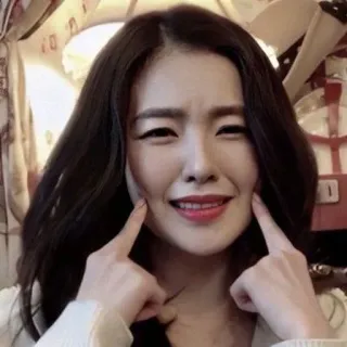 🥴 donna, persona, asiatica, felice, sorriso, viso, fossette, ritratto telegram sticker