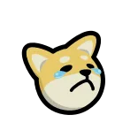 😢 doge, cane triste, piangere, meme, emoji, cane, carino, cartone animato telegram sticker
