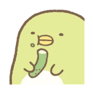 🐨 pingüino, pepino, lindo, kawaii, verde, animal telegram sticker