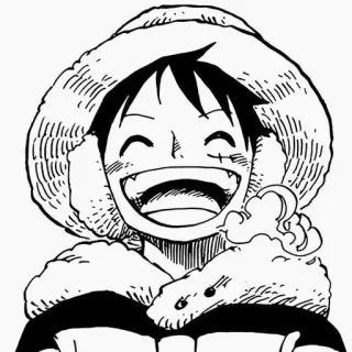 ➖ Monkey D. Luffy One Piece animé, manga, one piece, luffy, chapeau de paille, pirate, souriant, dessin animé telegram sticker