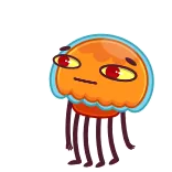 😳 ubur-ubur, kartun, samudra, laut, hewan, lucu, kocak telegram sticker