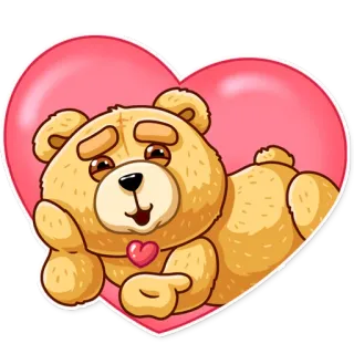 😘 boneka beruang, hati, cinta, imut, mainan, binatang, stiker telegram sticker