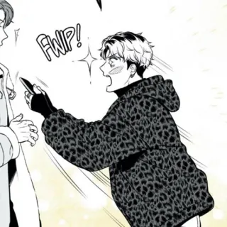 ✉️ FWIP! manga, cartoon, character, leopard print, phone telegram sticker