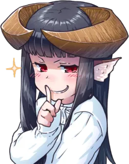 😏 アニメ, 悪魔, 角, エルフ, かわいい, いたずら telegram sticker