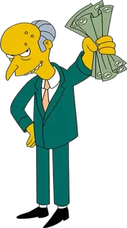 💸 Mr. Burns The Simpsons Mr. Burns, uang, The Simpsons, kartun, karakter telegram sticker