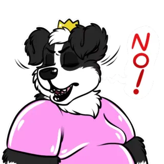 😔 NO! cane, animale, no, espressione, carino, adesivo, cartone animato whatsapp sticker