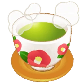 😊 té, té verde, bebida, bebida, taza, flor, camelia whatsapp sticker