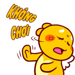 😐 KHÔNG CHƠI Desenho animado, Urso, Vietnã, Sem brincadeira, Bravo whatsapp sticker