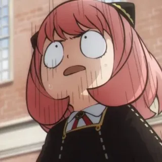 🥜 Anya Spy x Family Anime, Spy x Family, Anya, Reactie, Geschokt, Grappig, Cartoon telegram sticker