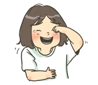 😂 웃음, 만화, 감정, 즐거운, 여성 whatsapp sticker