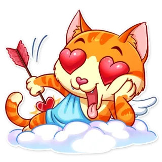 Cupid Cat telegram stickers