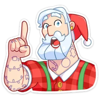 ☝️ Santa Claus papá noel, navidad, dibujos animados, personaje, fiesta, festivo, hipster telegram sticker
