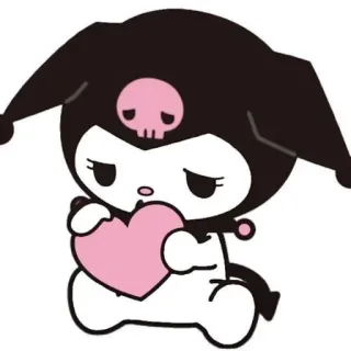 ❤ Kuromi kuromi, sanrio, anime, lindo, corazón, dibujos animados telegram sticker