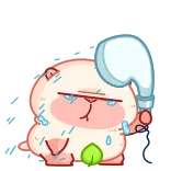 🚿 animal, shower, cute, cartoon, sad, crying telegram sticker