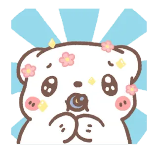 🥰 sticker, mignon, ours, animal, kawaii, fleur telegram sticker
