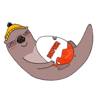 😀 SURPRISE! loutre, kinder surprise, surprise, dessin animé, animal, mignon, bonbon telegram sticker