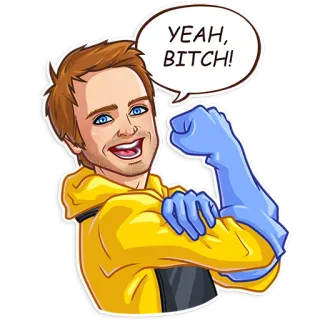 💪 Jesse Pinkman Breaking Bad YEAH, BITCH! jesse pinkman, breaking bad, yeah bitch, serie, aaron paul, meth, kochen telegram sticker
