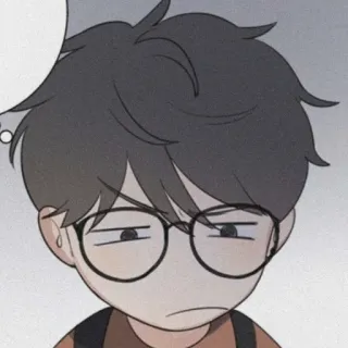 🧸 dessin animé, lunettes, énervé, portrait, homme, garçon telegram sticker