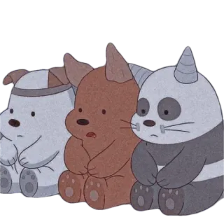 😦 We Bare Bears, ours, dessin animé, mignon, animation, drôle, personnage telegram sticker