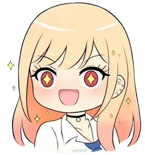 ✨ anime girl, chibi, blonde hair, cute, cartoon, sparkle, character telegram sticker